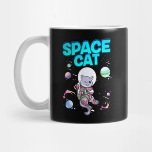 Adorable Space Cat Cute Kitty Astronaut Exploring Mug